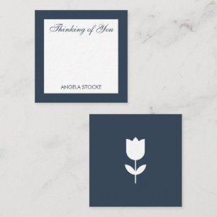 Custom Simple Blue Flower Enclosure Note Card