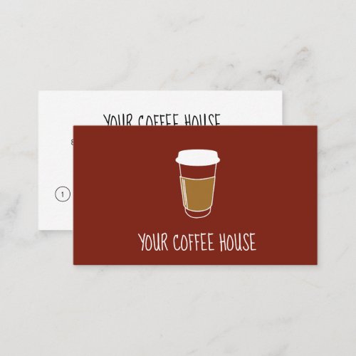 Custom Simple Burnt Orange Coffee House loyalty