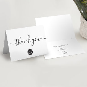 Custom simple business customer appreciation letterpress thank you card