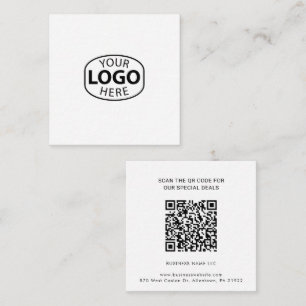 Custom Simple Business Logo QR Code Note Card