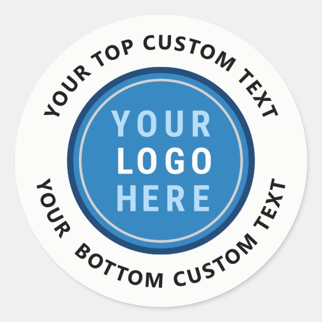 Custom Simple Business Logo Template Classic Round Sticker (Front)