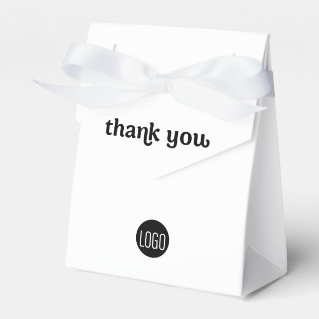 Custom Simple Business logo Thank you QR code web  Favor Boxes (Front Side)