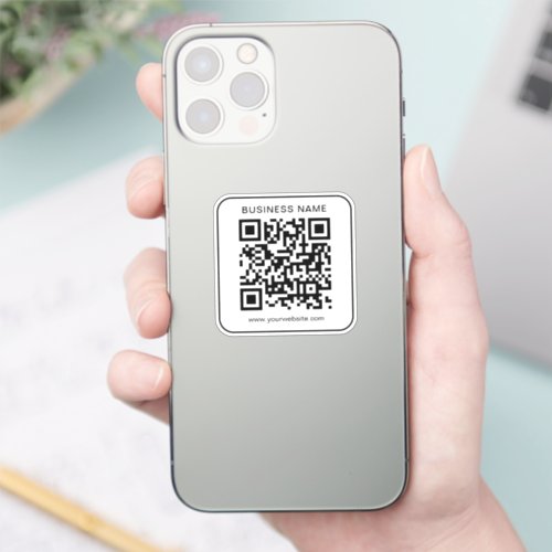 Custom Simple Business Name Url QR Code Template Sticker