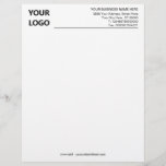 Custom Simple Business Office Letterhead with Logo<br><div class="desc">Custom Simple Black and White Business Office Letterhead with Logo</div>