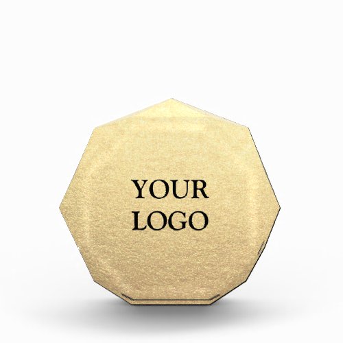 Custom Simple Clean Gold Business Your Logo Here Acrylic Award