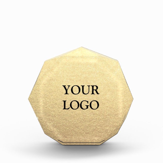 Custom Simple Clean Gold Business Your Logo Here Acrylic Award (Front)