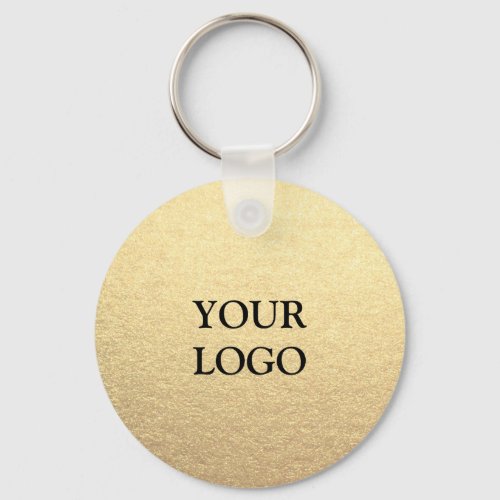 Custom Simple Clean Gold Business Your Logo Here K Keychain