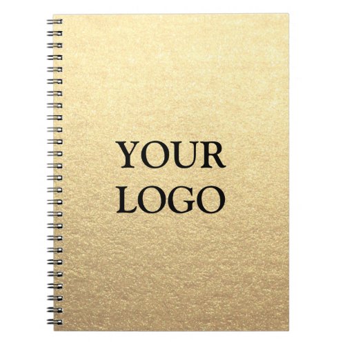 Custom Simple Clean Gold Business Your Logo Here Notebook