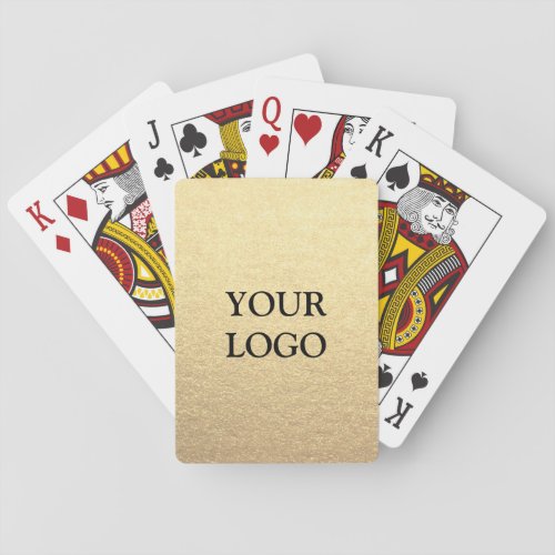 Custom Simple Clean Gold Business Your Logo Here Playing Cards