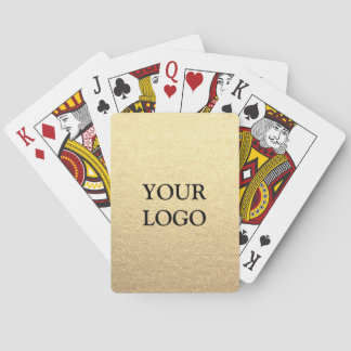 Custom Simple Clean Gold Business Your Logo Here Poker Cards