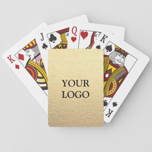 Custom Simple Clean Gold Business Your Logo Here Poker Cards