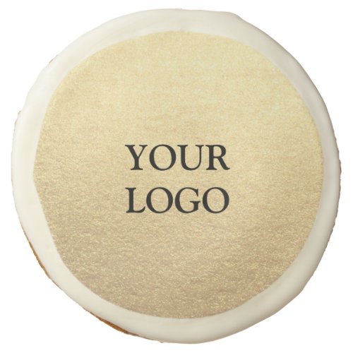 Custom Simple Clean Gold Business Your Logo Here Sugar Cookie