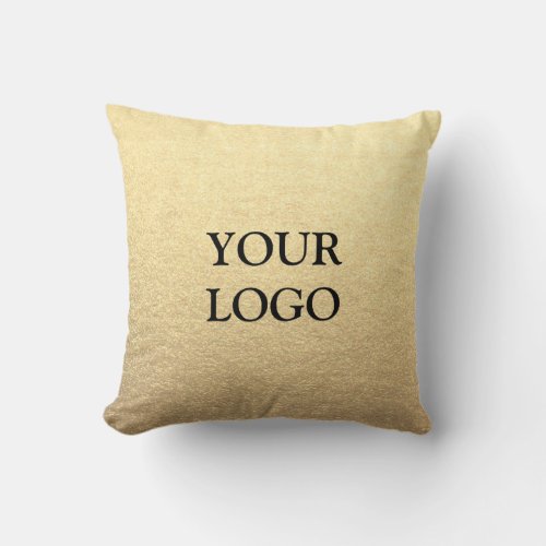 Custom Simple Clean Gold Business Your Logo Here Throw Pillow