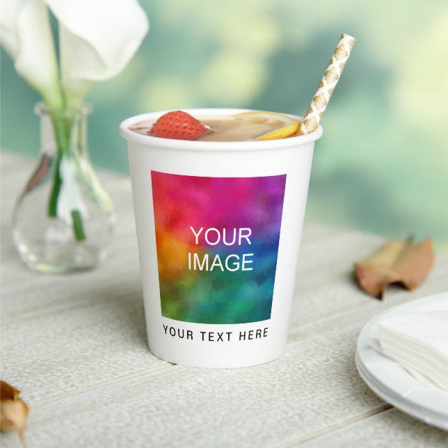 Custom Simple Clean Stylish Papercup Template Paper Cups (Insitu)