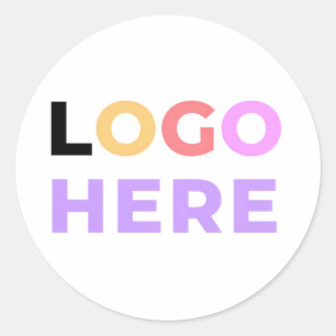Custom Simple Company Logo Here Elegant Minimal Classic Round Sticker