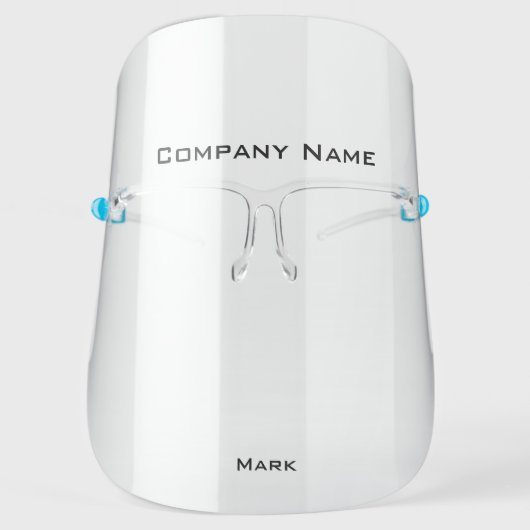 Custom Simple Company Name  Logo Face Shield (Front)