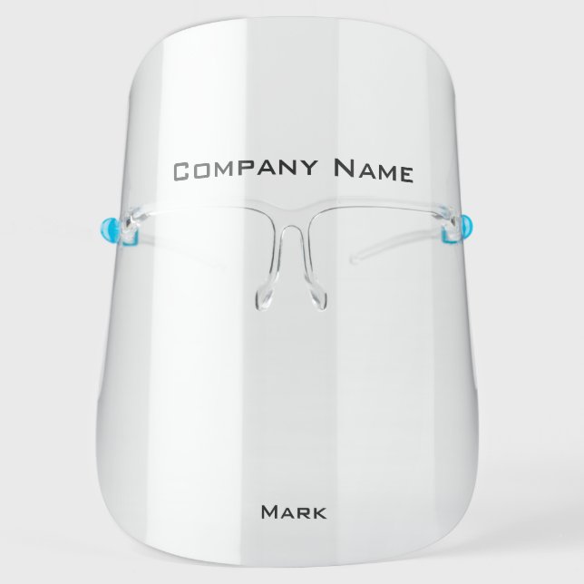 Custom Simple Company Name  Logo Face Shield (Front)