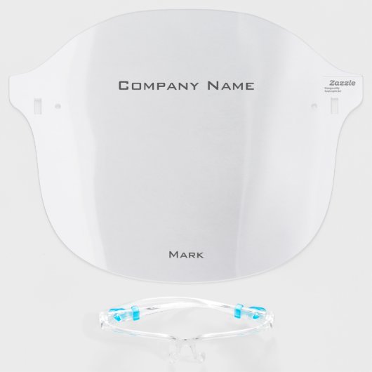 Custom Simple Company Name  Logo Face Shield (Front w/Glasses)
