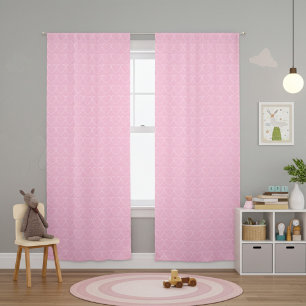 Custom Simple Decorative Pink Heart Pattern Blackout Curtains