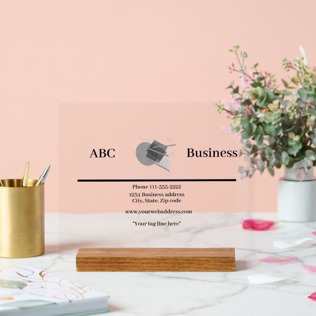 Custom simple design with logo acrylic sign (Wedding)