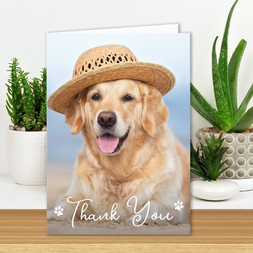 Custom Simple Dog Pet Photo Vet Tech Veterinarian  Thank You Card