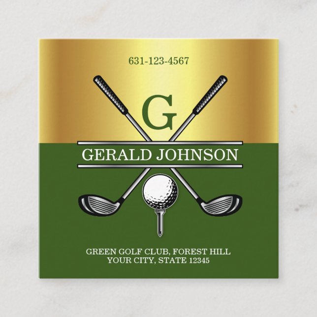 Custom Simple Elegant Gold Gradient Business Card (Front)