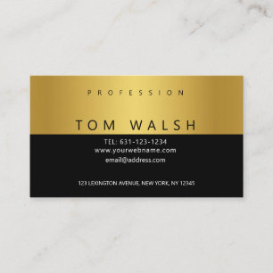 Custom Simple Elegant Gold White Business Card