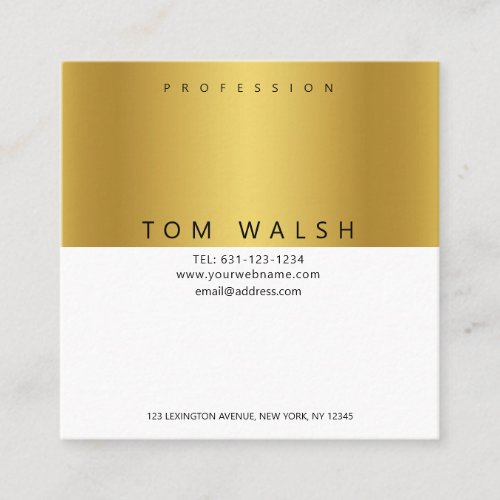 Custom Simple Elegant Gold White Business Card