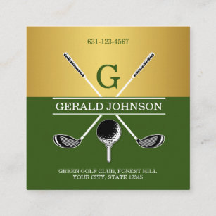 Custom Simple Elegant Golf Monogram Business Card