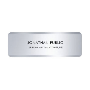 Custom Simple Elegant Modern Silver Template Label