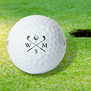 Custom Simple Elegant Monogram Initials Golf Balls