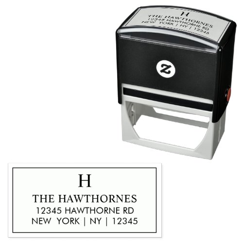Custom Simple Elegant Monogram Return Address Self-inking Stamp