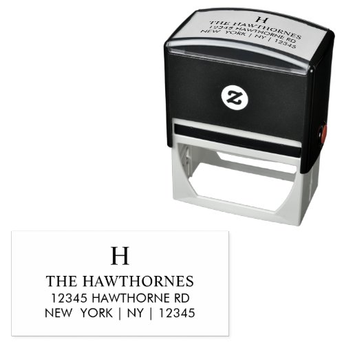 Custom Simple Elegant Monogram Return Address Self-inking Stamp