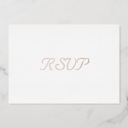 Custom Simple Elegant Party Event RSVP Rose Gold Foil Invitation