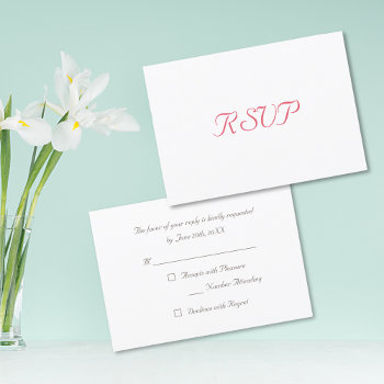 Custom Simple Elegant Party Rsvp Invitation Card by iCoolCreate at Zazzle