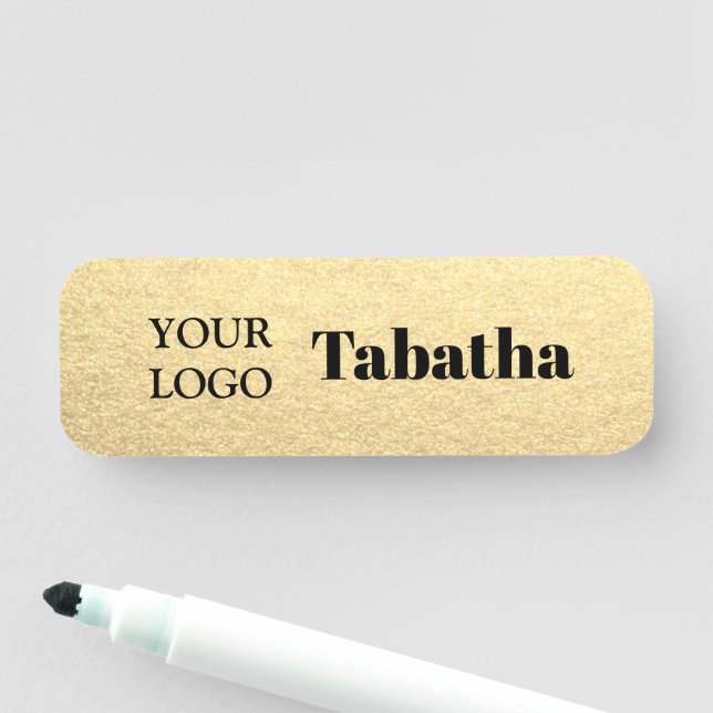 Custom Simple Employee Name tag Business Logo Here (In Situ)