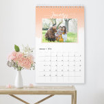 Custom simple family photo 2025 calendar<br><div class="desc">Introducing our 2025 Custom Photo Calendar, a stunning fusion of modern aesthetics and heartfelt memories. Crafted with a stylish script font and adorned with elegant peach watercolor accents, this calendar offers a unique canvas for your cherished family pictures. Create your own personalized masterpiece effortlessly with our simple yet sophisticated photo...</div>