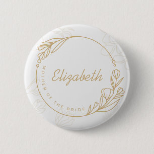 Custom Simple Floral Mother of the Bride Button