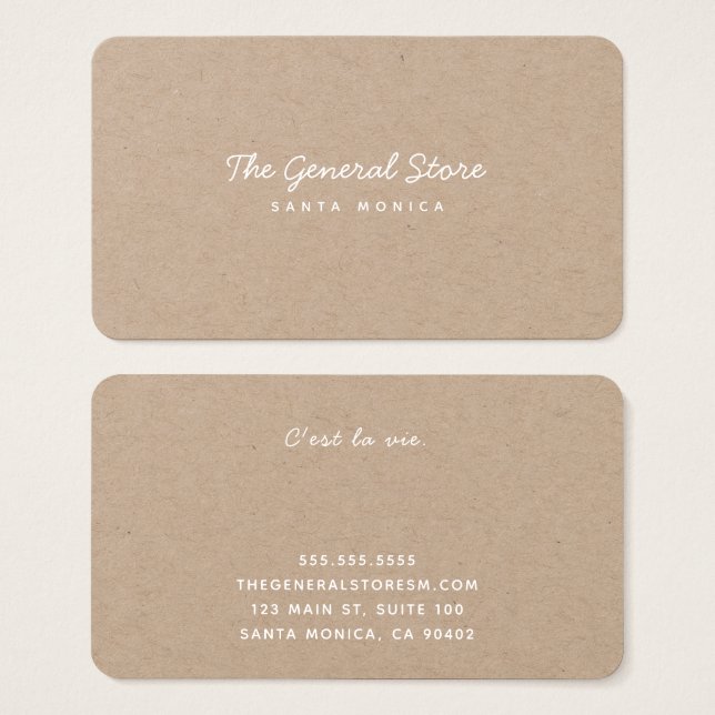 Custom Simple General Store Kraft Card (Front & Back)