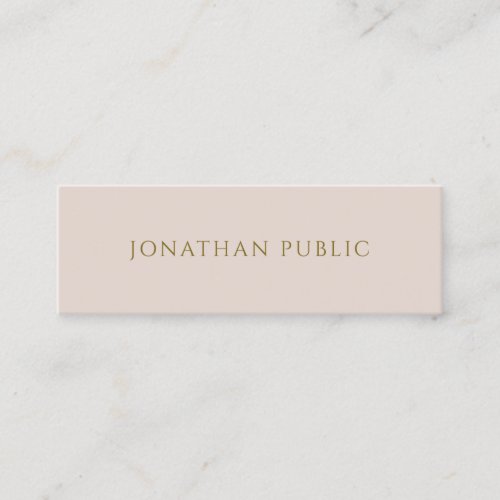 Custom Simple Gold Text Elegant Template Profile Mini Business Card