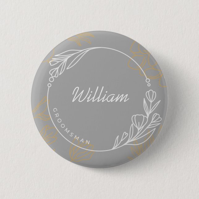 Custom Simple Groomsman Button (Front)