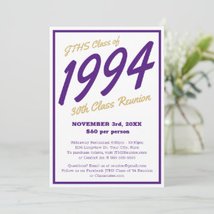 Custom Simple High School Class Reunion Invitation