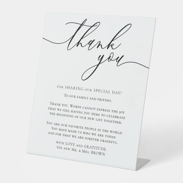 Custom Simple is good Thank You Mini Pedestal Sign