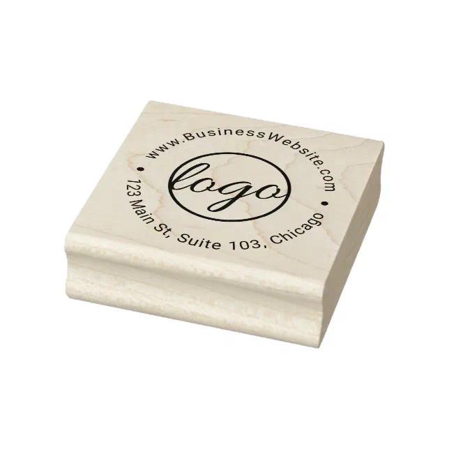 Custom Simple Logo Business Rubber Stamp | Zazzle