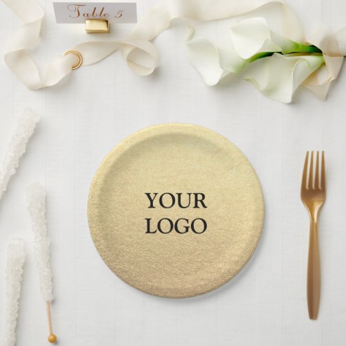 Custom Simple Minimalist Business Your Logo Here Paper Plates