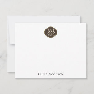 Custom Simple Minimalist Logo And Name  Note Card