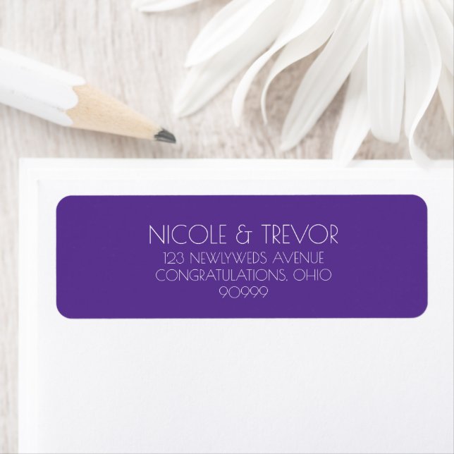 Custom Simple Minimalist Purple Return Address Label (Insitu)