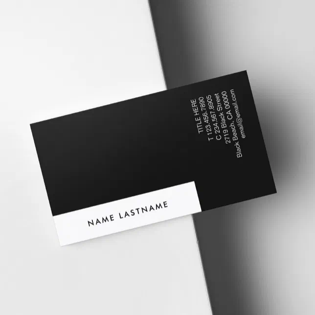 Custom Simple Minimalist Unique Black White Business Card | Zazzle
