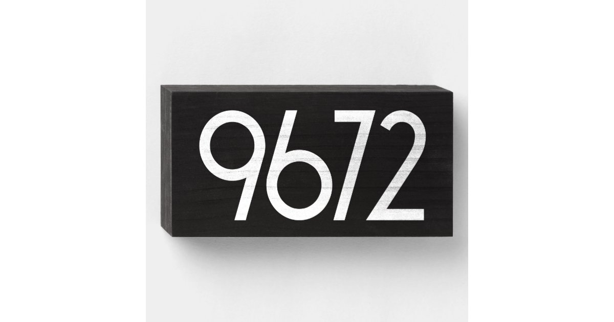 Custom Simple Modern Black House Number Plaque Zazzle