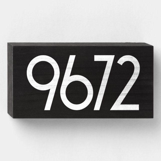 Custom Simple Modern Black House Number Plaque (Front Horizontal)